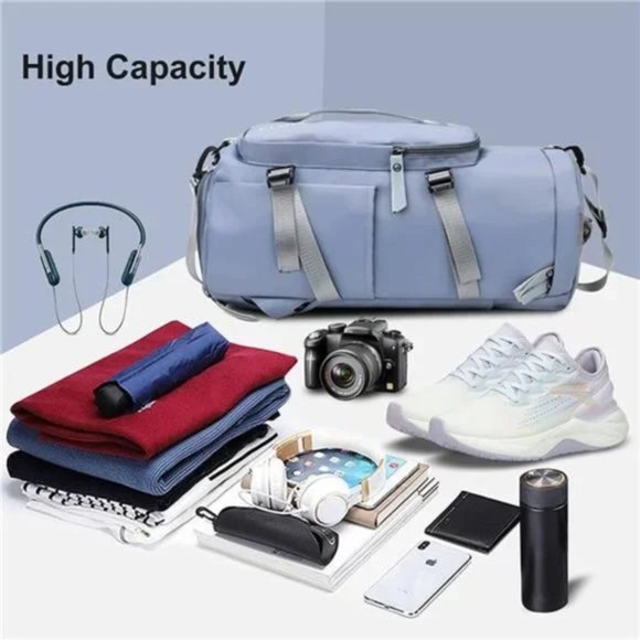 New Waterproof Fold Able and Expandable Weekender Bag NG-Blue - Picture 4 of 7